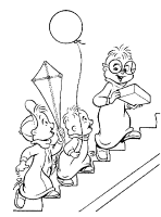 A coloring page of alvin and the chipmunks
